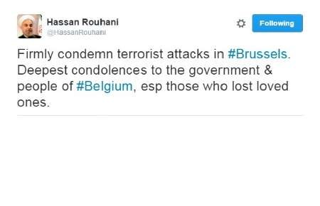 رئیس جمهوری حملات تروریستی در بروکسل را به شدت محکوم کرد
