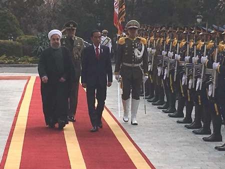 Indonesian president officially welcomed in Tehran