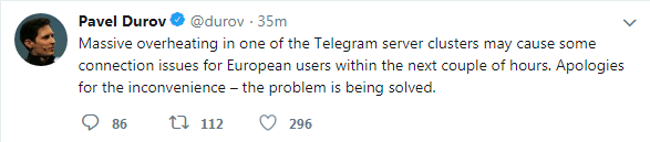علت قطعی تلگرام چیست؟ | توضیح رییس تلگرام درباره قطعی امروز تلگرام +عکس
