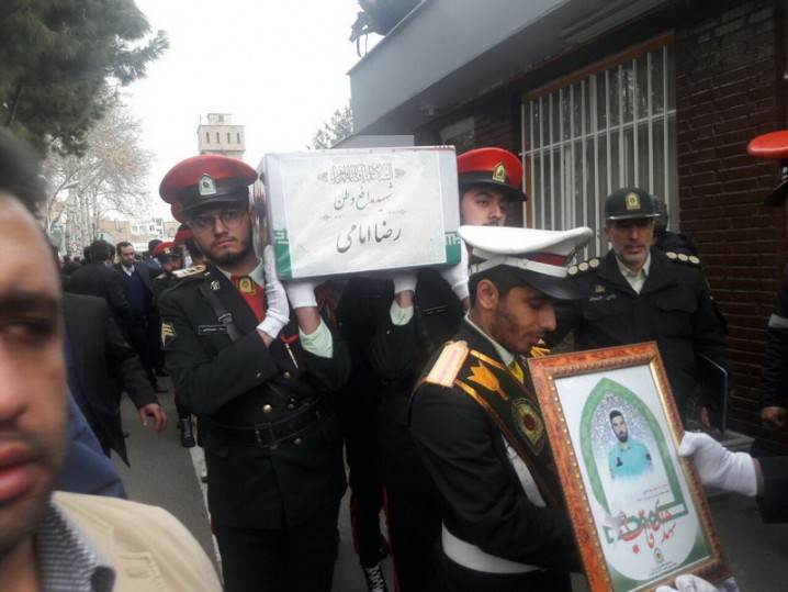 تشییع پیکر 3 پلیس شهید حادثه خیابان پاسداران