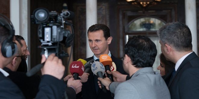 بشار اسد:اتهام استفاده از سلاح شیمیایی ترفند غرب برای حمله به سوریه است