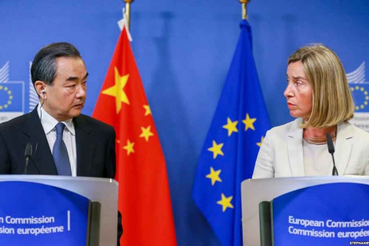 وزیر خارجه اتحادیه اروپا و وزیر خارجه چین در نشست خبری 
