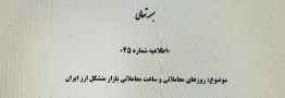 بازار متشکل ارز تمام روزهای هفته باز است