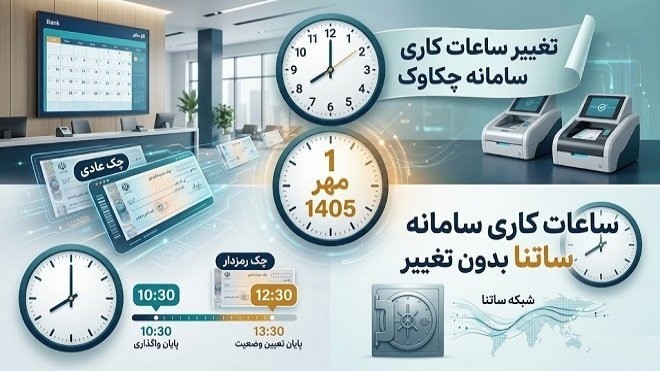 تغییر ساعات کاری سامانه چکاوک از اول مهرماه