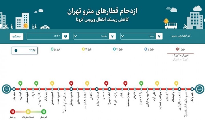 ازدحام مترو تهران در سایت این شرکت نمایش مییابد