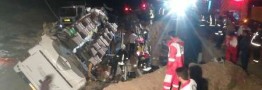 جان باختگان واژگونی اتوبوس در جاده سبزوار- شاهرود به 11 نفر رسید